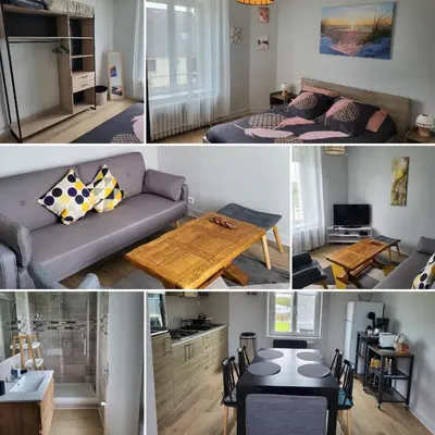 Cuisine ou kitchenette dans l'établissement Appartement paisible en Baie de Morlaix Plougasnou