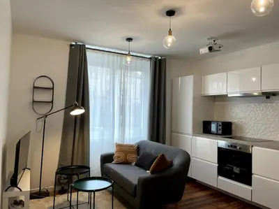 Cuisine ou kitchenette dans l'établissement Appartement en Centre-Ville