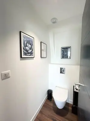 Salle de bains dans l'établissement Belle maison rénovée à la plage