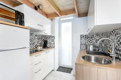 Cuisine ou kitchenette dans l'établissement La Mouette Tranquille