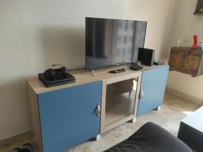 Télévision ou salle de divertissement dans l'établissement Appartement spacieuxP gratuitplage à 13 min proche tram