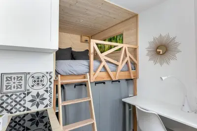 Un ou plusieurs lits dans un hébergement de l'établissement La Cabane Urbaine