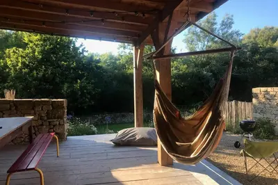 Balcon ou terrasse dans l'établissement Saint-Tuge Maison de vacances