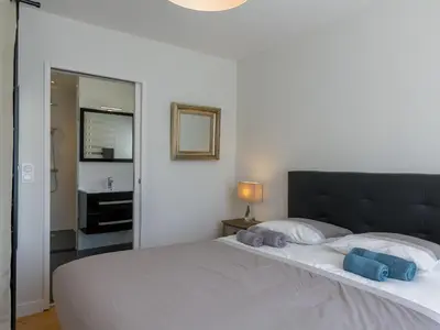 Un ou plusieurs lits dans un hébergement de l'établissement Holiday Home Maison du Venec by Interhome