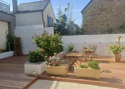 Terrasse ou espace extérieur de l'établissement Un B&B à Loktudi