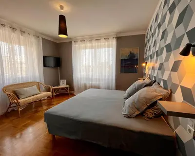 Un ou plusieurs lits dans un hébergement de l'établissement Un B&B à Loktudi