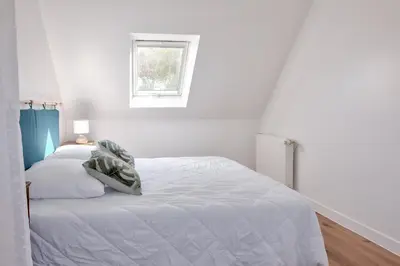 Un ou plusieurs lits dans un hébergement de l'établissement Belle maison pour 5 en pays Bigouden