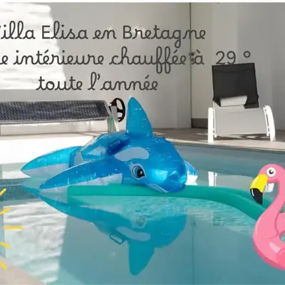 Villa ELISA Piscine Intérieure partagée chauffée à 29 degrés à 100m de la plage