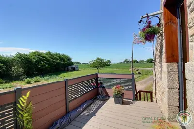 Balcon ou terrasse dans l'établissement Chambre de kergomar