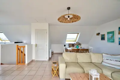Coin salon dans l'établissement Ty Jamamo - A 500m de la plage