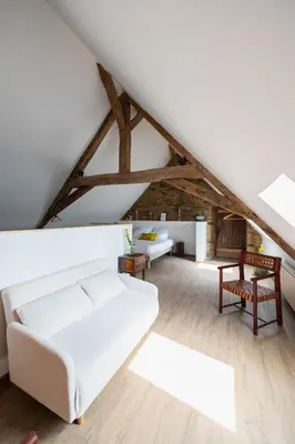 Un ou plusieurs lits dans un hébergement de l'établissement Ty Monde - Chambres d'hôtes en Finistère