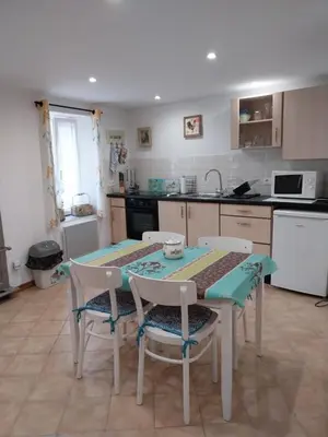 Cuisine ou kitchenette dans l'établissement Gite Albert