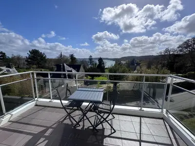 Balcon ou terrasse dans l'établissement Appartement vue mer exposé sud à Carantec