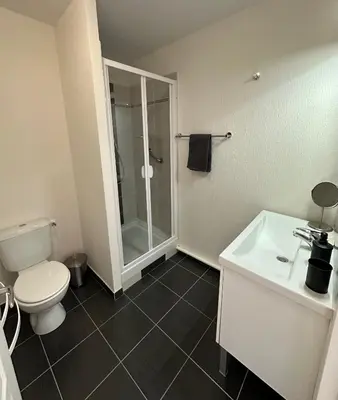 Salle de bains dans l'établissement Appartement vue mer exposé sud à Carantec