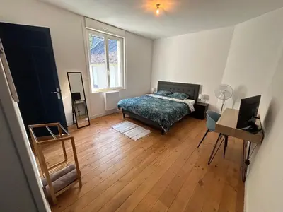 Un ou plusieurs lits dans un hébergement de l'établissement Appartement confortable de 80m2 Centre ville de Quimper & Parking privé