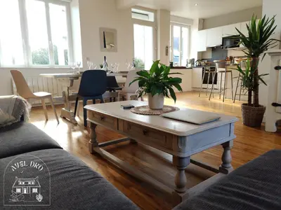 Coin salon dans l'établissement Maison Avel Dro Plogoff