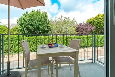 Balcon ou terrasse dans l'établissement Le Kichen - Appt proche de la plage