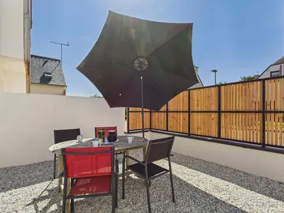 Terrasse ou espace extérieur de l'établissement 400m plage de la Cale de Beg Meil, cocon pour 2