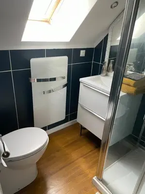 Salle de bains dans l'établissement Ty Glaz