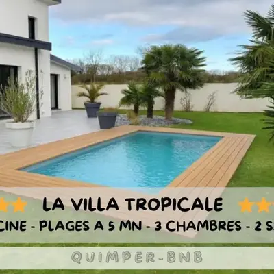 VILLA TROPICALE - Piscine Chauffée - Plages à 5 min - 3 chambres