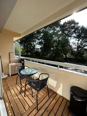Balcon ou terrasse dans l'établissement Le Lagon, joli studio en bord de mer