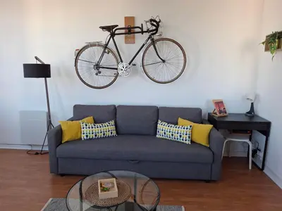 Coin salon dans l'établissement Appartement lumineux dans les hauts de Recouvrance