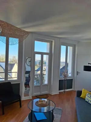Coin salon dans l'établissement Appartement lumineux dans les hauts de Recouvrance