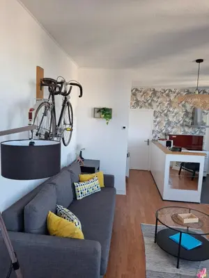 Coin salon dans l'établissement Appartement lumineux dans les hauts de Recouvrance