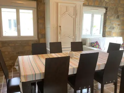 Coin salon dans l'établissement Villa bord de mer