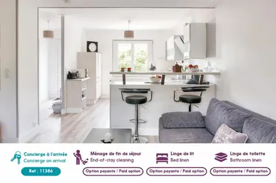 Coin salon dans l'établissement Grands espaces à Plovan - 6 Personnes