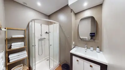 Salle de bains dans l'établissement Rose des sables