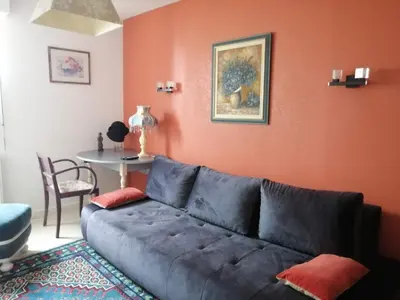 Coin salon dans l'établissement Ty Pempoul - logement 2 chambres - 100 m de la plage