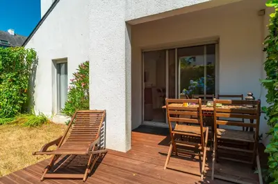 Terrasse ou espace extérieur de l'établissement Les Cormorans - Appt en rdc avec jardin