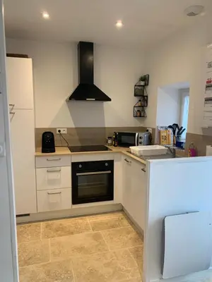 Cuisine ou kitchenette dans l'établissement La petite Bretonne