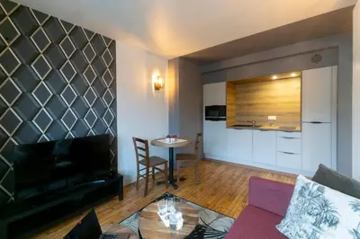 Cuisine ou kitchenette dans l'établissement Mc Guigan's appart hôtel appartement