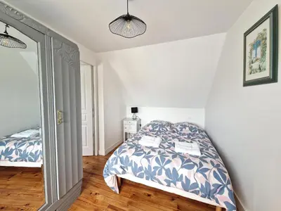 Un ou plusieurs lits dans un hébergement de l'établissement Cottage in Brittany near Monts d'Arrée
