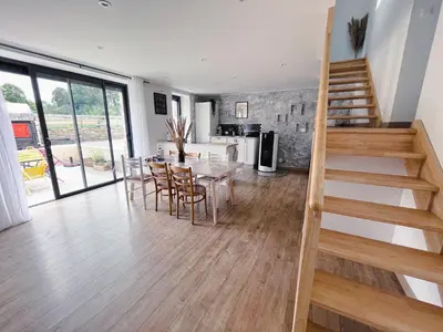 Cuisine ou kitchenette dans l'établissement Gîte Familial 3 étoiles - Maison Kidour