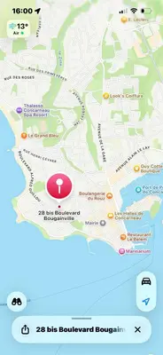 Plan de l'établissement Cœur de Concarneau, appartement entier, proche centre, corniche et plage avec parking