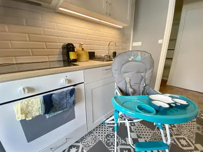 Cuisine ou kitchenette dans l'établissement Wood & Sea I Sauna & Hyper centre