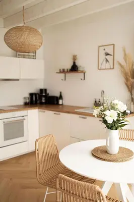 Cuisine ou kitchenette dans l'établissement Men Louet O - Gîte de bord de mer
