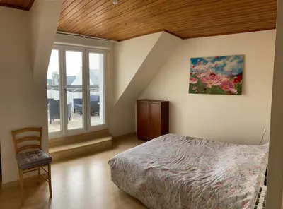 Un ou plusieurs lits dans un hébergement de l'établissement Appartement complet 65 m2 avec terrasse sud 18 m2