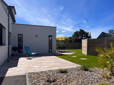 Jardin de l'établissement Maison de vacances à 200 m de l'Aber Benoît
