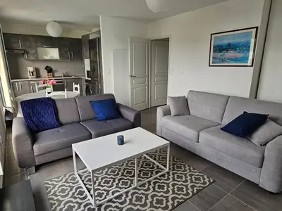 Coin salon dans l'établissement VIKI - THALASSO CONCARNEAU - 2 à 4 personnes