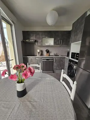 Cuisine ou kitchenette dans l'établissement VIKI - THALASSO CONCARNEAU - 2 à 4 personnes
