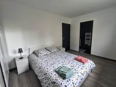 Un ou plusieurs lits dans un hébergement de l'établissement Villa à 900m des plages