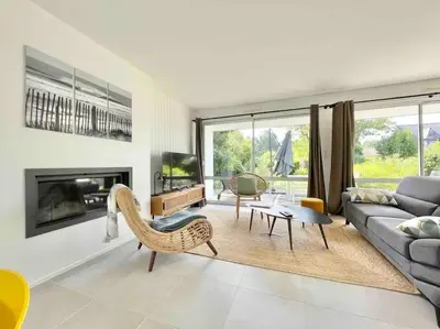 Coin salon dans l'établissement La villa des Dunes - 80m de la plage/paddle/vélos