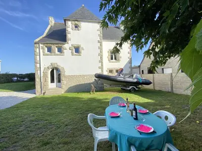Coin salon dans l'établissement Apartment in Loctudy by Lodonnec Beach