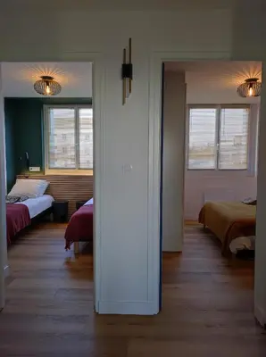 Un ou plusieurs lits dans un hébergement de l'établissement Appartement hypercentre avec vue panoramique