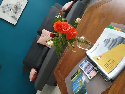 Coin salon dans l'établissement Ty'brestoise proche centre - jardin- parking gratuit