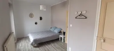 Un ou plusieurs lits dans un hébergement de l'établissement Maël-Carhaix location Maison 4 chambres